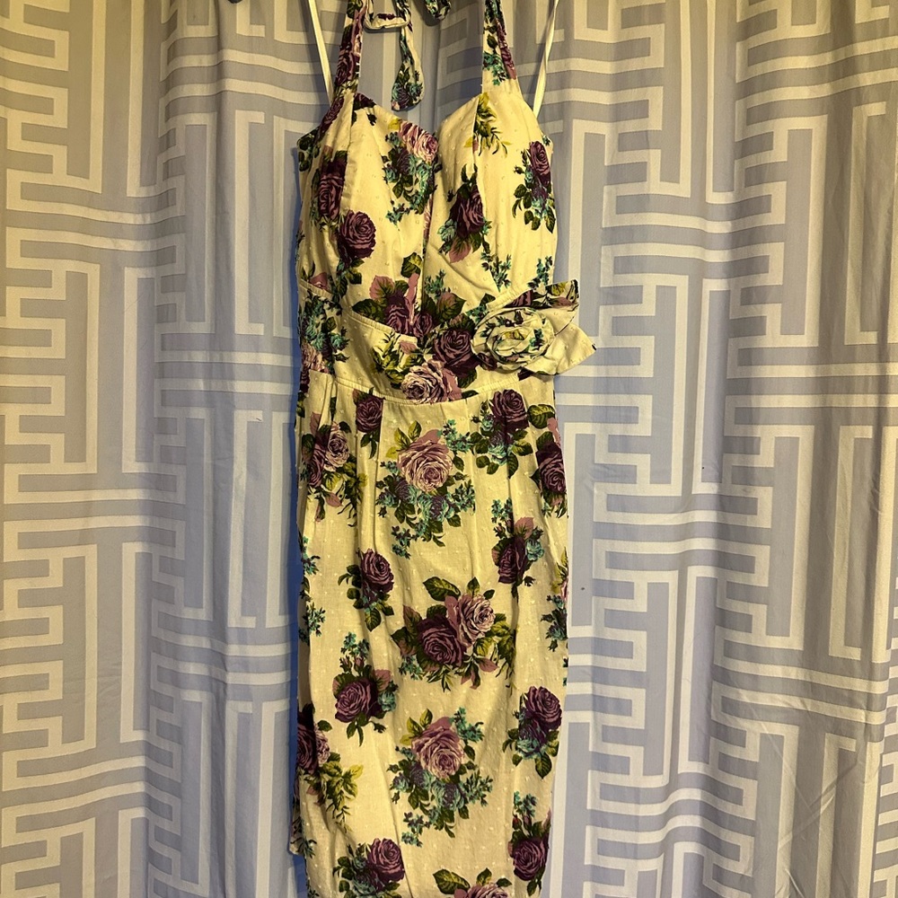 Haulter top style summer dress worn once zip and tie back 20w